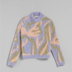 Faux Fur jacquard sweater Bershka